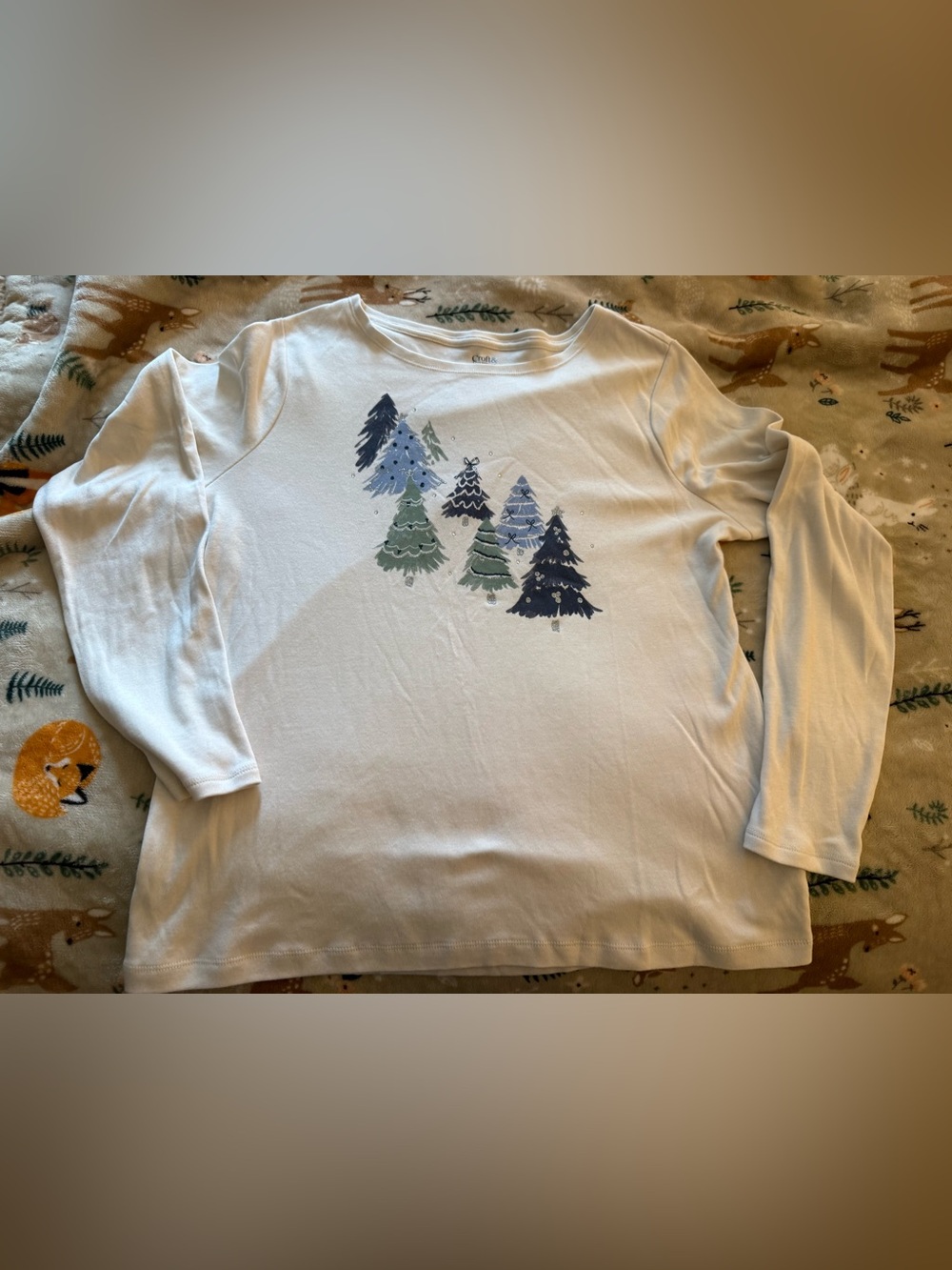 Women's medium Xmas tree long sleeve top